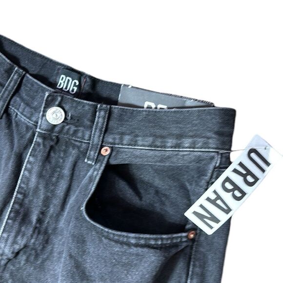 BDG urban outfitters high rise baggy petite washed black destroyed new 30 - Picture 5 of 10